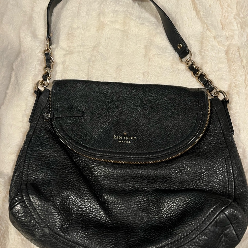 Kate Spade Black Leather Hobo Bag